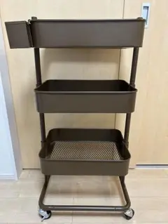 【お値下げ可能】ニトリ　スチールワゴン　トロリ　ブラウン