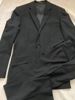 COMME CA ISM 黒 上下　ストライプスーツ　 L