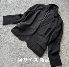 袖口スリットとろみ柔らかジャケット黒M新品