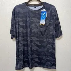 新品　迷彩柄 ポケット付き Tシャツ　抗菌防臭　接触冷感　ストレッチ　M