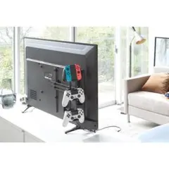 山崎実業 テレビ裏ゲームコントローラー収納ラック ホワイト　smart