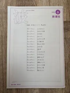 波 2020年6月号 新潮社