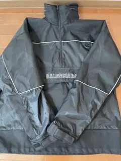 2018aw BALENCIAGA ロゴ フード付 ナイロン ブルゾン ブラック