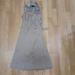 UNTITLEDアンタイトル 日本製コットン混ストレッチカシュクールワンピース