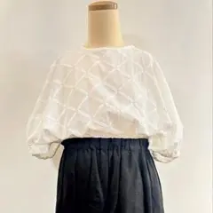 mumokuteki ムモクテキ　総刺繍 チュニック　ロング　白