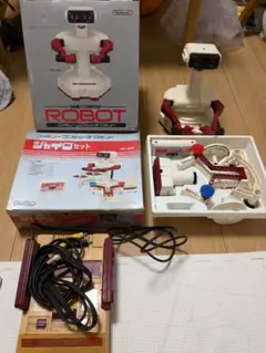 ファミリーコンピュータ ロボット、ジャイロセット、ブロックセット、ファミコン本体 ファミリーコンピュータロボット、ジャイロセットのご紹介です