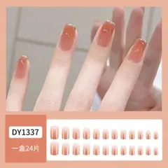 人気商品♡　ピンクブラウン　ラメ　つけ爪　美容　量産型　シンプル　韓国