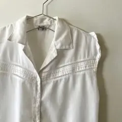 vintage ホワイト ノースリーブ シャツ80s 90s