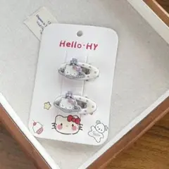 キティちゃん平成レトロ HELLOKITTY ミニピン２個セット　白