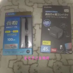 USB Type-Cケーブル100cm + 45W GaN充電器