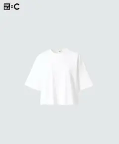 uniqlo:C コットンオーバーサイズクロップドT ホワイト　S