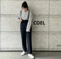 COEL サス付きワイドパンツ COEL パンツ NAVY