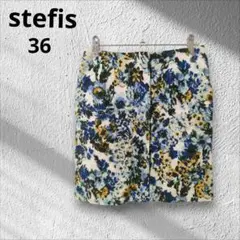 stefis 花柄 ミニスカート レトロ 上品 きれいめ 青