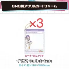 ホロライブ SNS風アクリルカードチャーム キーホルダー3点 ムーナ・ホシノヴァ