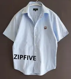 【ジップファイブ/ZIPFIVE】ボタンダウンシャツ 半袖 ロゴ刺繍 アニマル♪