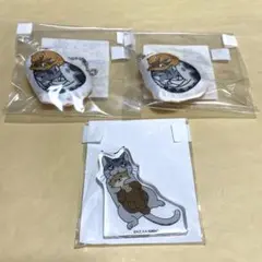 夜は猫といっしょ 夜猫 クッションキーホルダー（2個） & アクリルフィギュア