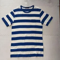 SLICK 青白ストライプ Tシャツ