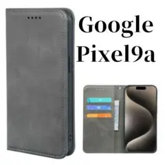 Google Pixel9a ケース 手帳型 スリム カバー グーグル グレー