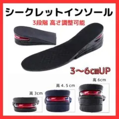 3層 シークレット インソール 6cmアップ 身長 盛れる 中敷き 衝撃吸収