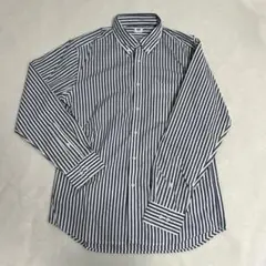 UNIQLO エクストラファインコットンブロードストライプシャツ 長袖 BLUE
