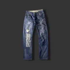 Levis パッチワーク ダメージ 加工 デニムパンツ W28 L32