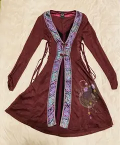 ozzon ozzoneste ロングカーディガン ボルドー
