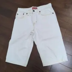 EDWIN 51441 ホワイト デニムショートパンツ　28インチ