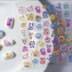 ネイルシールno.8　キティちゃん　クレヨンしんちゃん　ドラえもん