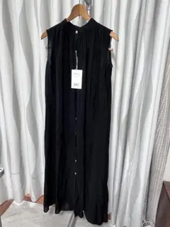 アントマリーズ ノースリーブロングシャツワンピース 黒
