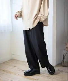 完売品【RAGE BLUE】TRストレッチ タックワイドパンツ ブラック M
