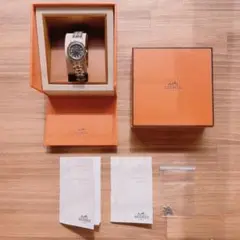 《used》HERMES クリッパー 時計 ※グレー