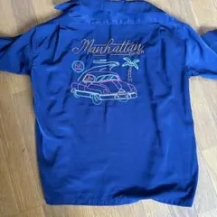 Manhattan 半袖シャツ Mサイズ ネイビー
