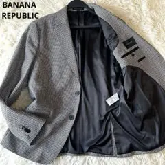 極美品　BANANA REPUBLIC 千鳥格子柄テーラードジャケット　XL