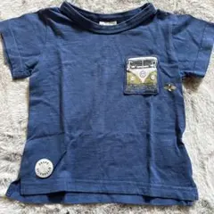 【美品】　キッズ　Tシャツ　100　バス　ペンギン　ネイビー