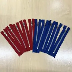 YKK ファスナー 赤と青 10本セット ハンドメイド 手芸パーツ ジッパー