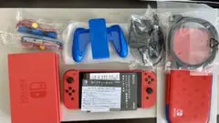 美品限定品Nintendo Switch 本体/マリオレッド×ブルー セット