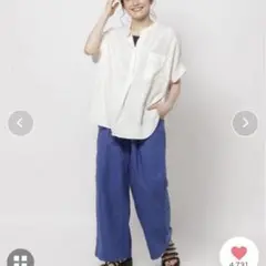 ニコアンド　リフレッシュリネンレーヨンスキッパー　Lサイズ　白　ホワイト