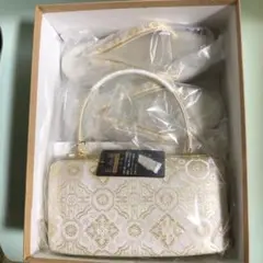 和装草履バッグセット彩小径 L寸 正絹西陣織袋帯生地使用 新品 紙箱入