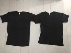 アメリカンアパレル 黒 Tシャツ vネック M 2枚セット