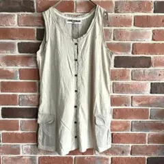 キューブシュガー　ベージュ ノースリーブ チュニック　ベスト　Ｔシャツ