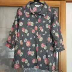 7分袖 シャツ M　花柄
