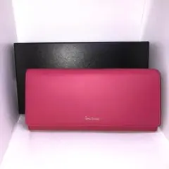 【新品】ポールスミス アーティストカラー長財布ピンクホックタイプかぶせストライプ
