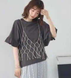 レトロガール　ビーズビスチェ　シルバー