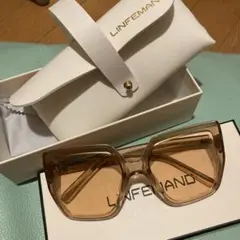 LINFEIAND ブラウン キャットアイ サングラス