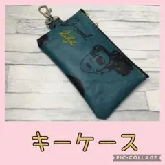 キーケース　ミニポーチ　ファニーフェイス　青