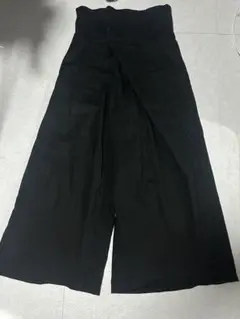 黒 キュロットパンツ ハイウエスト フレア裾