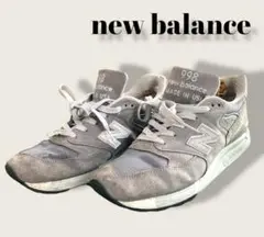 【new balance】USA製 998 スニーカー グレー Nロゴ 28cm