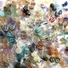 同梱不可!!☆大量☆225ペア450個以上☆アクリル＆アンティークビーズ★個包装