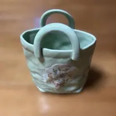 陶器製ミントグリーンかごバッグ