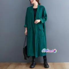 コーデュロィ トレンチコート カジュアル おしゃれ ロングコート スーツカラー
